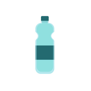 Plastic bottle for water on white background. Vector illustration. Flat style