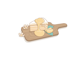 Slice of orange pie cake