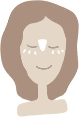 Anti-wrinkle patches on female face cartoon character clipart.  Young woman beauty care routine isolated graphic.