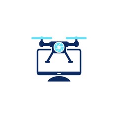 Aerial photography Drone Camera icon isolated on white background