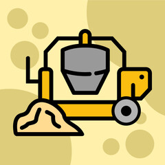 Illustration Vector Graphic of construction sand, equipment, work icon