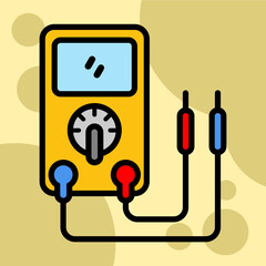 Illustration Vector Graphic of voltmeter, electricity, tool icon