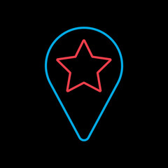 Star favorite pin map icon. Map pointer, markers