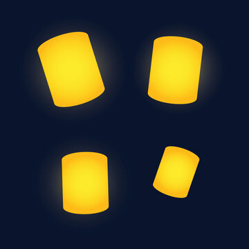 Unfounded and Loy Krathong festival in Thailand. Vector illustration