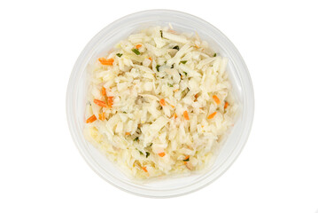 Coleslaw Salad (Cole slaw) with shredded raw cabbage, mayonnaise and carrot