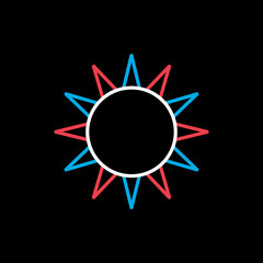 Sun vector isolated flat icon. Weather sign