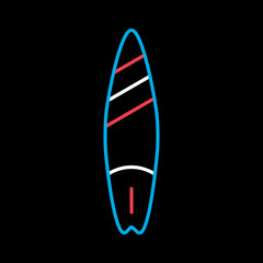 Surfboard flat vector icon design. Summer sign