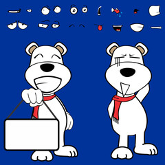 funny standing polar bear character cartoon kawaii expressions set in vector format