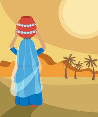 Indian woman in the desert