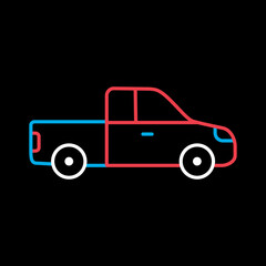 Pickup car flat vector icon