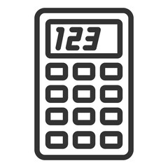 Calculator for arithmetic calculations - icon, illustration on white background, outline style