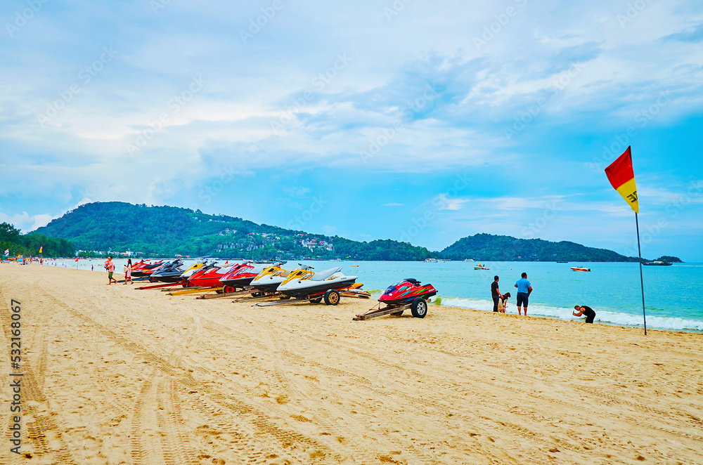 Poster Sea scooters rental point, Patong beach, Phuket, Thailand