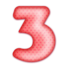 Polka dot number 3, number three with polka dots, cute birthday