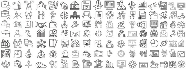 Business  line icons set. Businessman outline icons collection,Business people, human resources, office management icon
