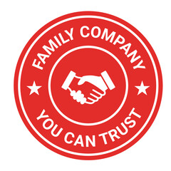 Family Company You can trust. 100% Satisfaction Guaranteed. Free shipping vector logo and trust badge icon