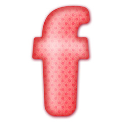 Obraz premium Polka dots 3D english alphabet letters. Theme Letter F