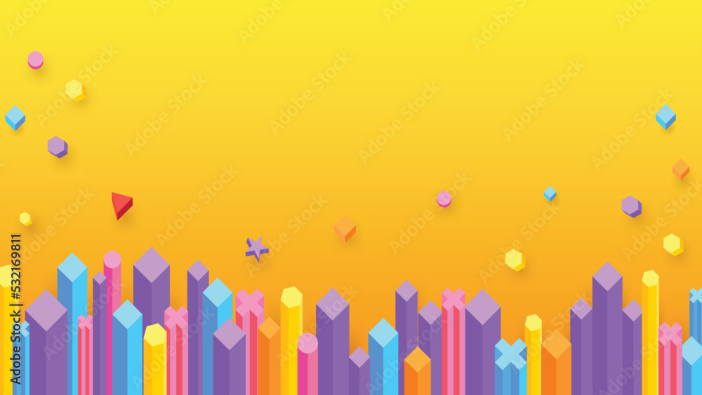 Poster abstract background colorful basic geometry 009