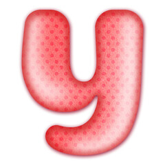 Polka dots 3D english alphabet letters. Theme Letter Y