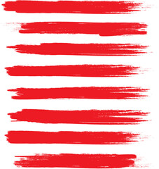 Red brush stroke set isolated on background. Collection of trendy brush stroke vector for red ink paint, grunge backdrop, dirt banner, watercolor design and dirty texture. Brush stroke vector