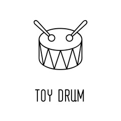 Toy drum icon. Vector illustration