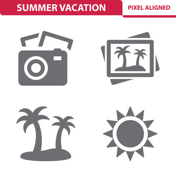 Summer Vacation Icons. Travel, Tourism
