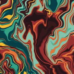 Seamless liquid marble texture pattern. brown tone Vector abstract marble