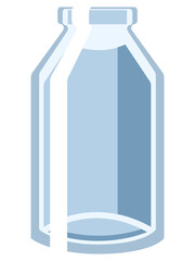  Transparent open empty glass jar