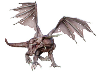 Fototapeta premium 3D Rendering Fairy Tale Dragon on White