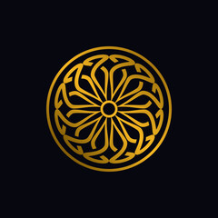 Sun as a logo design. Illustration of the sun as a logo design and decoration on a black background. - 532173289