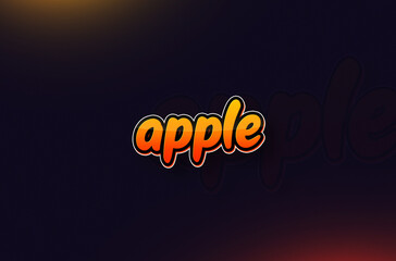 Fruits name Apple text design