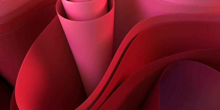 wave wallpaper 3D render Red color for desktop, background