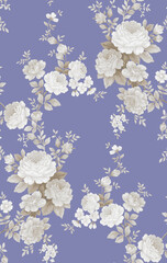 Classic Popular Flower Seamless pattern background - For easy making seamless pattern use it for filling any contours