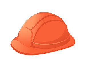 Orange color safety builder helmet vector illustration isolated on white background