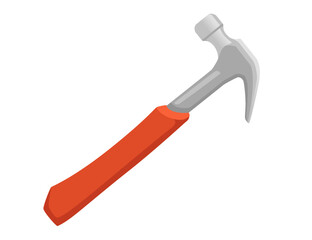 Steel claw hammer with rubber cover handle vector illustration isolated on white background