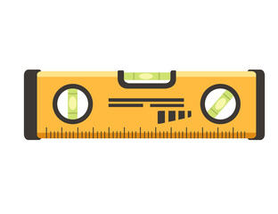 Yellow color metal spirit level vector illustration isolated on white background