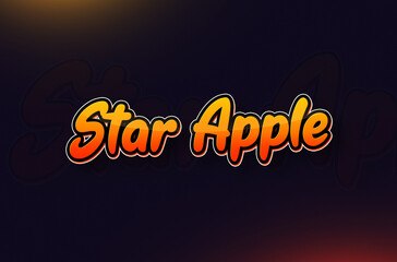 Fruits name Star Apple text design