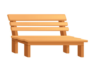 Wooden bench with legs outdoor park furniture vector illustration isolated on white background