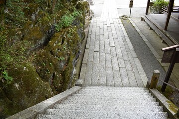 石山寺参道、石畳
