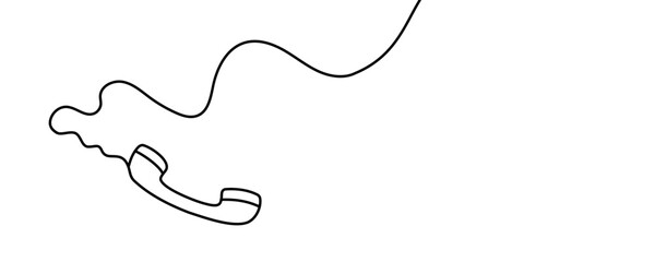 Line drawing handset. Single pattern phone icon. Vector illustration