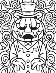 Halloween Pumpkin jack o lantern coloring page