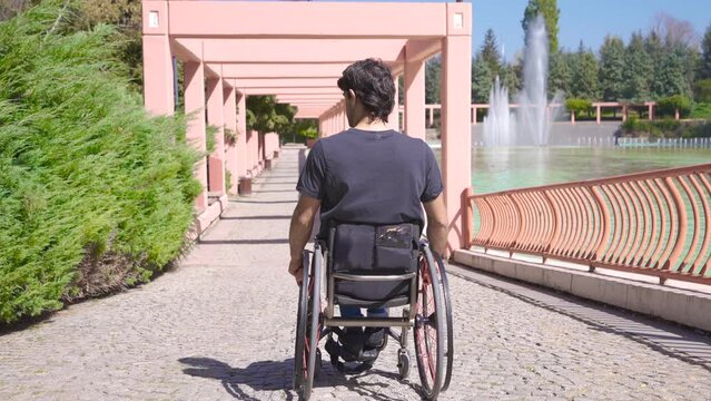 Wheelchair Wheels, Difficulty In Wheelchair On The Street, Disabled Man.
Difficulty traveling in a wheelchair on the street, Disabled man in a wheelchair. Bad way for a wheelchair.
