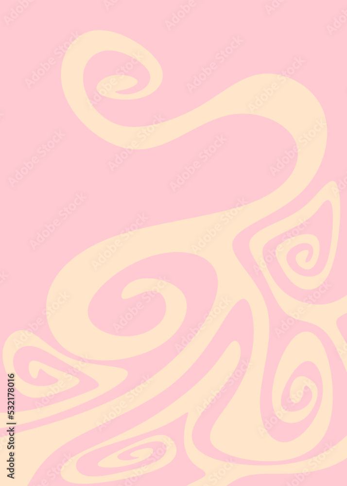 Poster abstract background with wavy and curly lines pattern