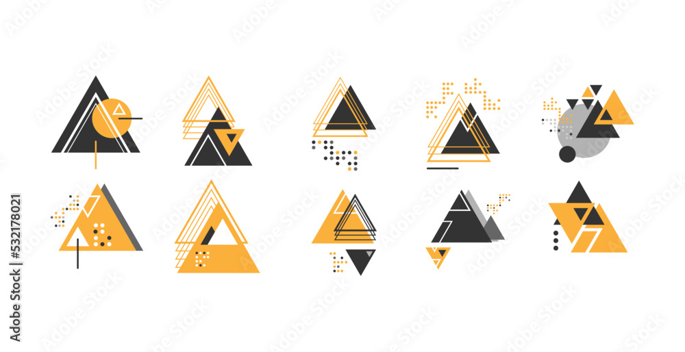 Fototapete triangle geometric abstract graphic background, dynamic geometric shapes compositions, flat and clea