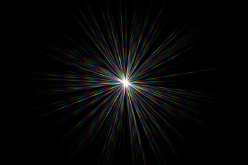 Fototapeta premium Natural, lens flare on the black background