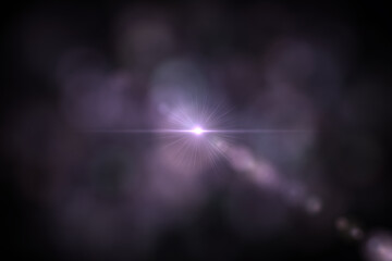 Natural, lens flare on the black background