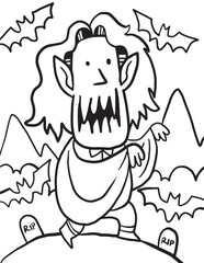 Halloween Vampire Coloring page