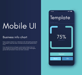 Vector graphics infographics with mobile phone. Template for creating mobile applications, workflow layout, diagram, banner, web design, business reports