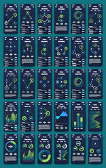 Vector graphics infographics with mobile phone. Template for creating mobile applications, workflow layout, diagram, banner, web design, business reports