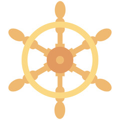 Boat Steering Vector Icon 