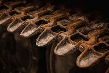Burnt russian tanks on the territory of Ukraine as a symbol of russia's aggression and war against the people of Ukraine. Selective focus.